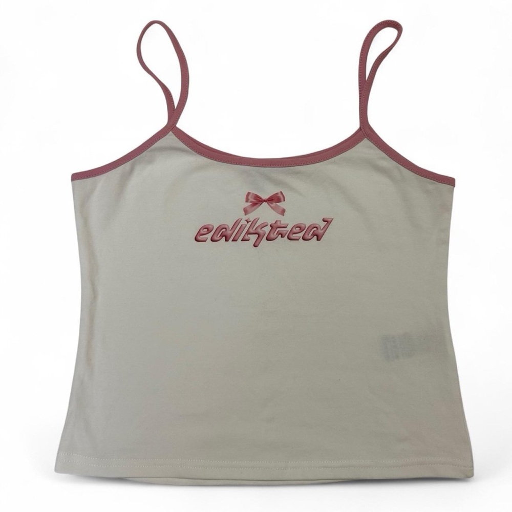 Edikted pink and white tank top